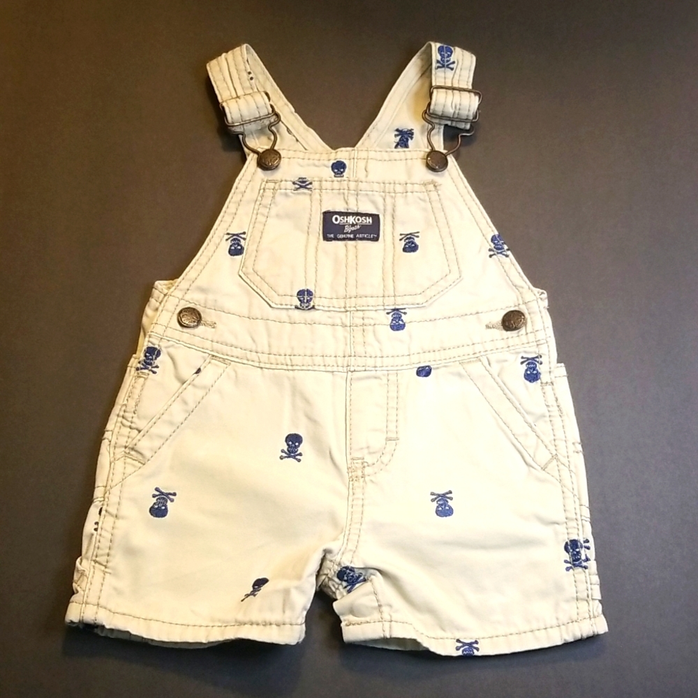 Scull and crossbones overalls - 9 months